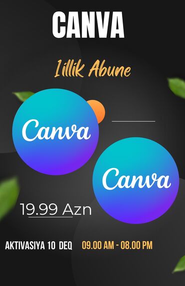 Başqa xidmətlər: Canva pro aktivlesdirme 15 deq