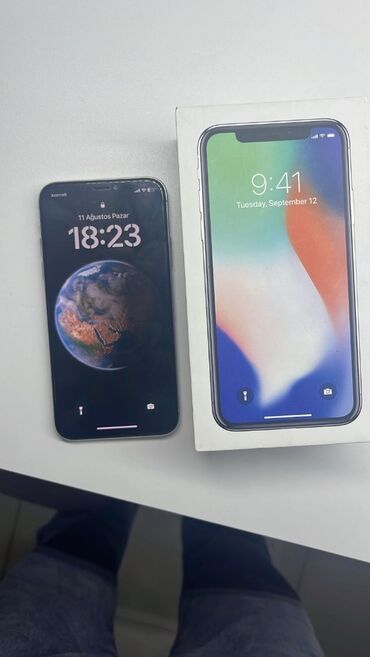 x iphone ikinci el: IPhone X, 256 GB, Ağ, Face ID