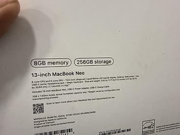 mac 2015: Apple MacBook Neo 13" Характеристики: - Дисплей 13.0" Liquid Retina — 4