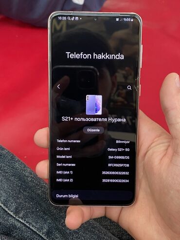 Samsung: Samsung Galaxy S21 Plus, 128 GB, rəng - Bənövşəyi, İki sim kartlı