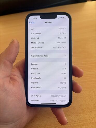Apple iPhone: IPhone 13, 128 GB, Midnight, Face ID — 10