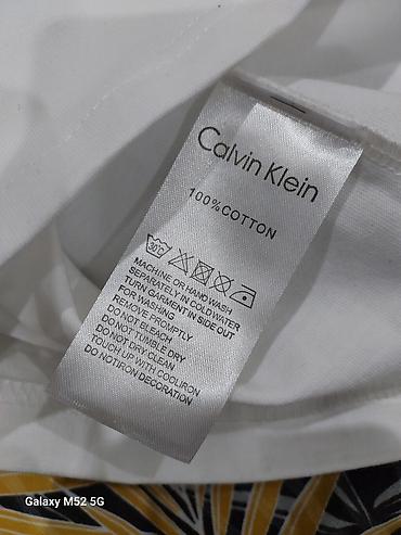 cal: Мужская футболка, L, 2XL, Calvin Klein, Новый, цвет - Белый, Самовывоз — 3
