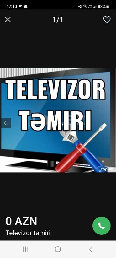 damafon təmiri: Televizorlar