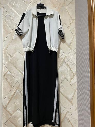 Dəstlər, kostyumlar: Qadın geyimləri seti – 4 ədəd 1) Zərli dekorlu don - Üst hissə: qara — 4