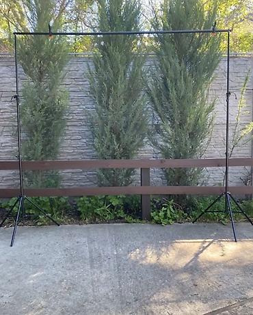 ana şəkli çəkmək: Foto/video fonu üçün portativ fon stendi dəsti – 7×7 ft (təxminən — 3