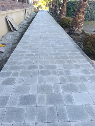 Tamet: Tamet döşəmə xidməti – dekorativ beton/daş təməli ilə həyət və giriş — 25