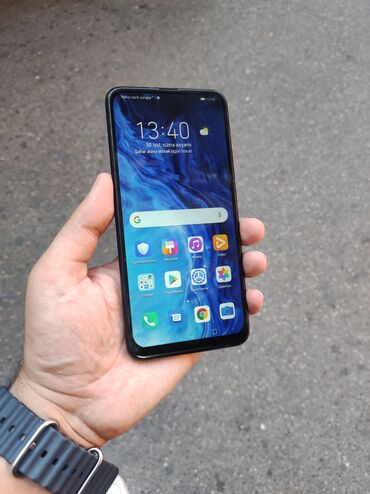 fly телефон без камеры: Honor 9X, 128 GB, rəng - Qara, Barmaq izi