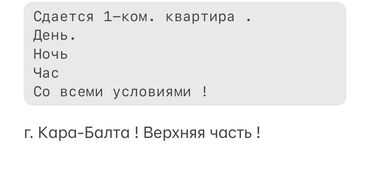дом квартира бишкек: 1 комната, Бытовая техника, Кондиционер, Телевизор