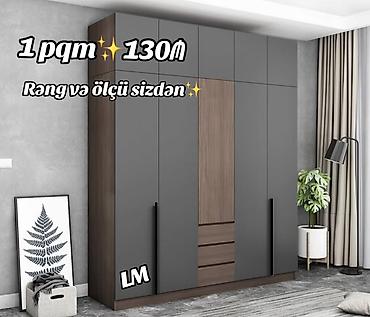 wkaf: Düz dolab, Yataq otağı üçün, Qarderob, Açılan, Quraşdırıla bilən, 6 qapı — 1