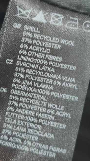 Ostale jakne: H&M muški kaputić/sako od tvida u riblja kost šari (siva/ugljen) — 12