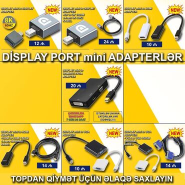 Digər kompüter aksesuarları: DisplayPort mini adapterlər 🚚Metrolara və ünvana çatdırılma var