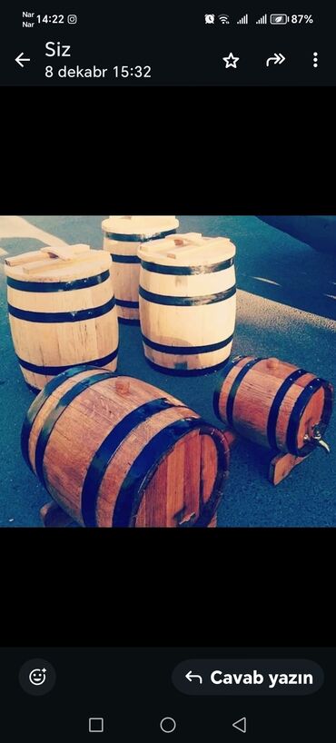 Bağ və bostan üçün digər məhsullar: Turşu tutma üçün qapaqlı xalis palıd çəlləklər. sifarişlə — 7