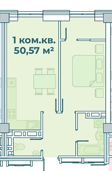12: 1 комната, 50 м², АЮ Гранд Элитка, 4 этаж, ПСО (под самоотделку) — 8
