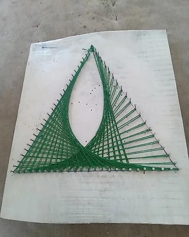 Панно: Панно в технике изонить (string art) - Ручная работа: на деревянном — 5