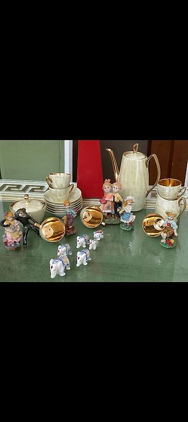 çay serviz: Çay dəsti, rəng - Qızılı, Farfor — 2