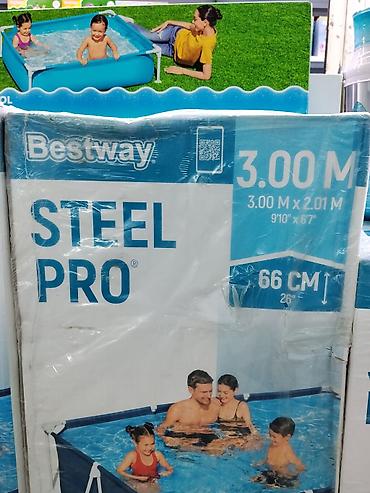 Bestway Steel Pro — каркасный прямоугольный бассейн для дачи и сада