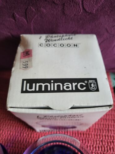 Ostali kućni dekor: Svecnjaci novi dupli,stakleni Luminarc Francuska. Cena je po — 8