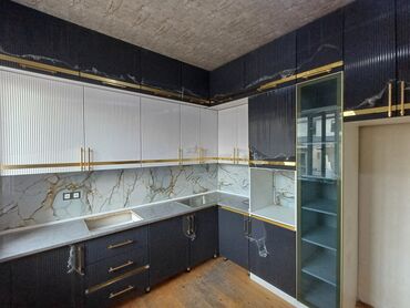 Sifarişlə mətbəx mebeli: Sifarişlə mətbəx dəsti, Özü çəkən petlələr, MDF, Kredit yoxdur — 1