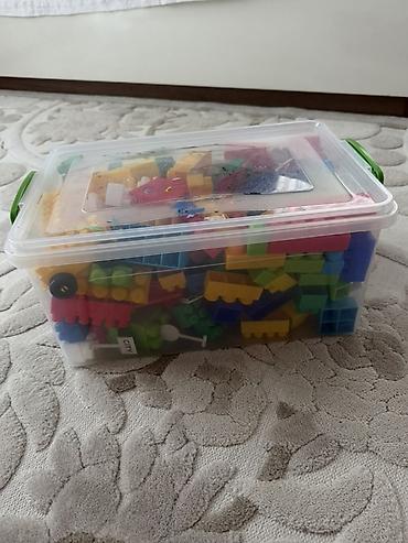 usaq oyuncaqlari satilir: Uşaq konstruktoru – iri ölçülü plastik bloklar dəsti - Şəffaf qapaqlı — 1