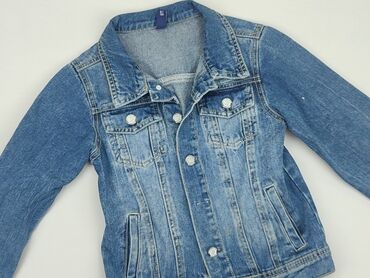 mango nora jeans: Dziecięca kurtka jeansowa, 7 lat, 116-122 cm, stan - Dobry