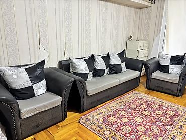 divan koşesi: Çoxfunksiyalı divan dəsti - Tərkibi: 1 böyük ikioturacaqlı divan + 2 — 2