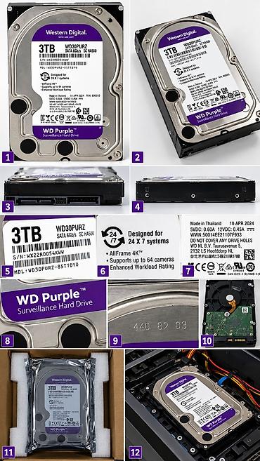 Комплектующие для ПК: Накопитель для ПК, Б/у, Western Digital (WD), HDD, 3 ТБ, 3.5", Для ПК — 2