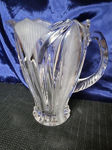 Čajnici: Bokal kristal,rucni rad Jugoslavija iz 70ih. Masivan bokal sa — 7