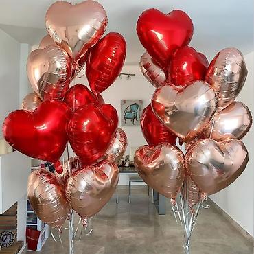 Воздушные шары и принадлежности: Фольгированные шары-сердца - Форма: сердце - Материал: фольга — 4