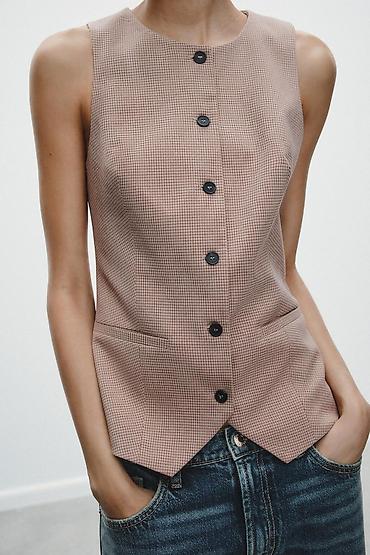 зара португалия: Приталенный жилет от Zara .Оргинал. Размер Xs-S.Новый — 1