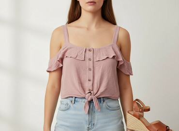 t shirty basic hm: Top damski, rozmiar S