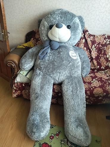 ayı dişi: Nəhəng plyuş ayı – “Happy Bear” - Rəng: Boz - Üzərində “Happy Bear” — 3