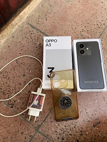 Oppo A3, 128 GB, rəng - Qara, Barmaq izi, İki sim kartlı, Face ID