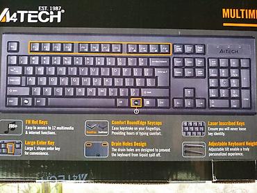 wireless mouse: Клавиатура, A4Tech, Мембранная, Проводное подключение, Размер: 100% — 9