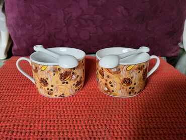 Kuhinjski setovi: Porcelanske vece nove solje za dvoje,za kafu,caj. Solje komada 2 u — 1