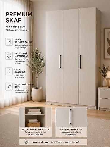 Yeni, 3 qapılı, Siyirməli, Bej, Taxta, Açılan, Düz dolab lalafo.az -da Yeni, 3 qapılı, Siyirməli, Bej, Taxta, Açılan, Düz dolab