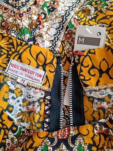 boho kosulje: Haljina od 100% tajlandskog pamuka, veličina M. Živopisni etno/boho — 3