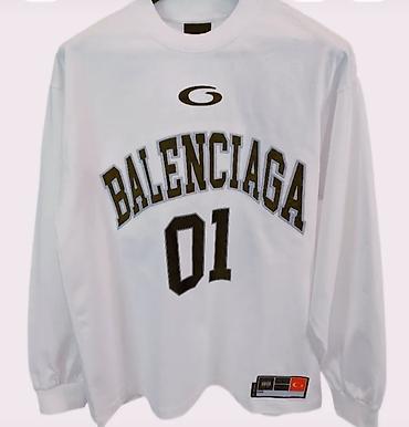 воротник: Мужская футболка, Balenciaga, 2XL, цвет - Белый — 1