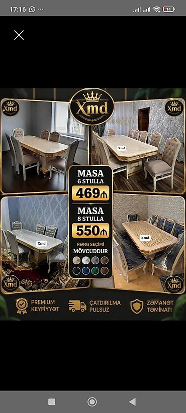 Ev və bağ: Klassik üslubda yemək masası dəsti – Xmd - Komplekt seçimləri: - — 1