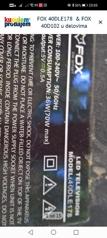 Aksesoari za TV i video: FOX 40DLE178 i FOX 40D102 – delovi za televizore (40") Dostupne — 2