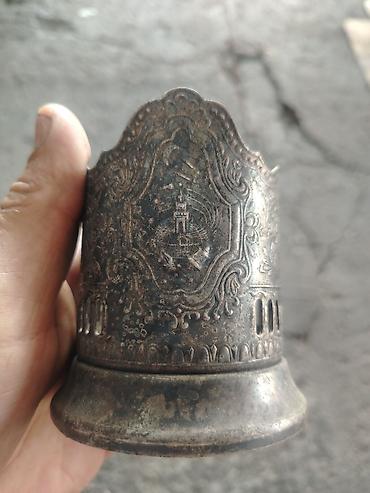 Antik metal stəkanaltı (podstakannik) - Material: metal ərintisi -