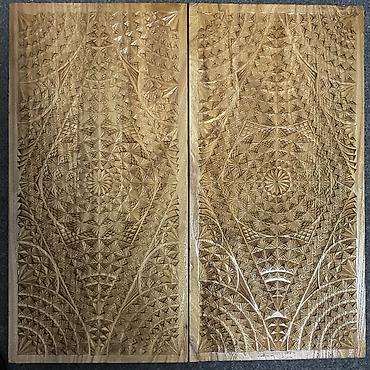 Нарды: Нарды ШАХМАТЫ на заказ ручной работы из дерева, украшенные резьбой — 8