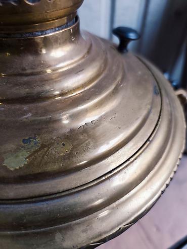 komur samovar: Самовар угольный, латунный, классической формы «ваза» с продольными — 4