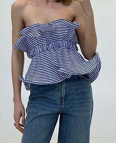 pull: Top strapless top sa elastičnim naborom u gornjem delu i u struku — 2
