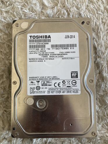 500 gb hard disk qiymeti: Sərt disk (HDD) Toshiba, 512 GB, İşlənmiş