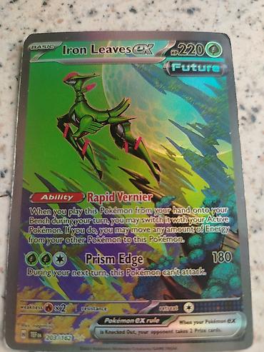 İncəsənət və kolleksiyalar: Pokémon ticarət kartı – Iron Leaves ex (Future) - Kart növü: Basic — 1