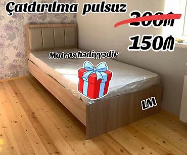 kravat ölçüleri: - Tek nəfərlik taxta çarpayı, başlıq hissəsi yumşaq döşəməli. - Sadə — 1