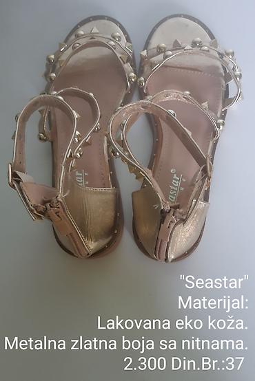 Sandale: Seastar sandale - Materijal: lakovana eko koža - Boja: metalna zlatna — 6