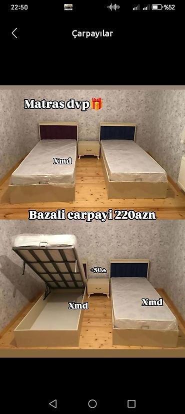 iki: Yeni, Təknəfərlik çarpayı, Bazalı, Matras ilə — 1