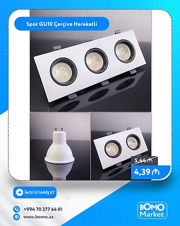 Ev üçün digər mallar: 🔥 Spot GU10 Çərçivə Hərəkətli 30 Dərəcə ✅ Marka: No Brand ✅ Rəng: Ağ — 1