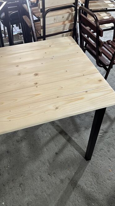 Bağ, çöl masa və oturacaq dəstləri: Yeni, Kvadrat masa, 4 stul, Açılmayan, Stullar ilə, Taxta, Azərbaycan — 28